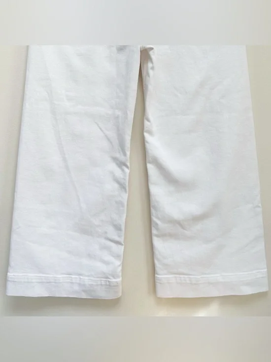 Anthropologie Maeve The Colette Crop Wide-Leg High Rise Jeans in White size 30 - Picture 10 of 13